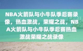 NBA火箭队与小牛队季后赛录像，热血激战，荣耀之战，NBA火箭队与小牛队季后赛热血激战荣耀之战录像