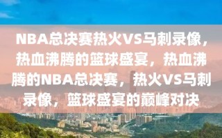 NBA总决赛热火VS马刺录像，热血沸腾的篮球盛宴，热血沸腾的NBA总决赛，热火VS马刺录像，篮球盛宴的巅峰对决