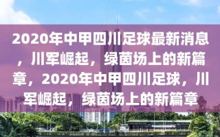 2020年中甲四川足球最新消息，川军崛起，绿茵场上的新篇章，2020年中甲四川足球，川军崛起，绿茵场上的新篇章