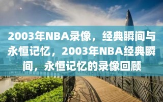 2003年NBA录像，经典瞬间与永恒记忆，2003年NBA经典瞬间，永恒记忆的录像回顾