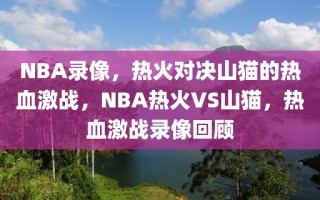 NBA录像，热火对决山猫的热血激战，NBA热火VS山猫，热血激战录像回顾