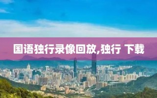 国语独行录像回放,独行 下载