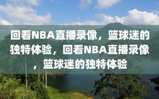 回看NBA直播录像，篮球迷的独特体验，回看NBA直播录像，篮球迷的独特体验