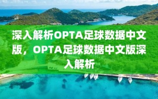 深入解析OPTA足球数据中文版，OPTA足球数据中文版深入解析