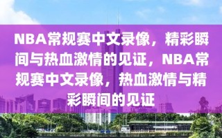 NBA常规赛中文录像，精彩瞬间与热血激情的见证，NBA常规赛中文录像，热血激情与精彩瞬间的见证