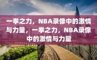 一拳之力，NBA录像中的激情与力量，一拳之力，NBA录像中的激情与力量