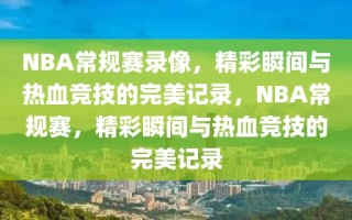 NBA常规赛录像，精彩瞬间与热血竞技的完美记录，NBA常规赛，精彩瞬间与热血竞技的完美记录