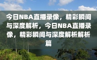 今日NBA直播录像，精彩瞬间与深度解析，今日NBA直播录像，精彩瞬间与深度解析解析篇