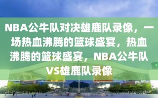 NBA公牛队对决雄鹿队录像，一场热血沸腾的篮球盛宴，热血沸腾的篮球盛宴，NBA公牛队VS雄鹿队录像